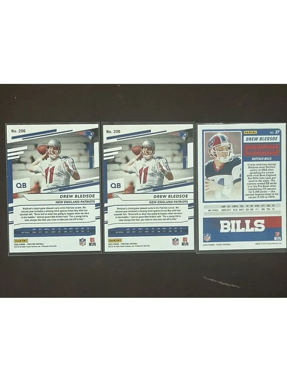 2022 DREW BLEDSOE PANINI PRESTIGE XTRA POINTS PREMIUM RED #’d /449 + DIAMOND NM